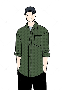 可爱卡通男生手绘人物