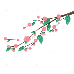 春天海棠花花枝树枝元素