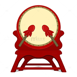 红色击鼓手绘