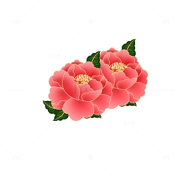 金色勾线牡丹花装饰元素