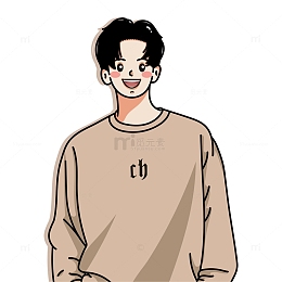 男生头像情侣头像人物插画