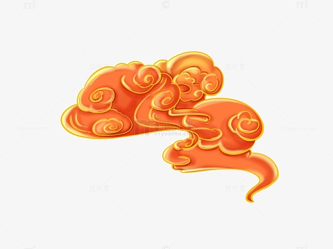 国潮国风喜庆手绘祥云