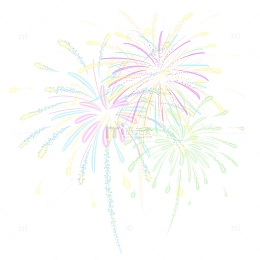 手绘新年喜庆氛围烟花装饰元素