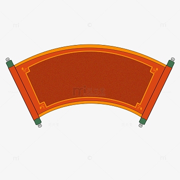 喜庆红色中国风卷轴边框手绘元素