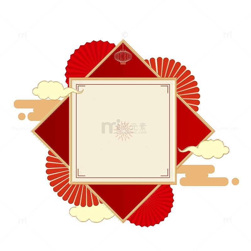 红色新年春节图框元素