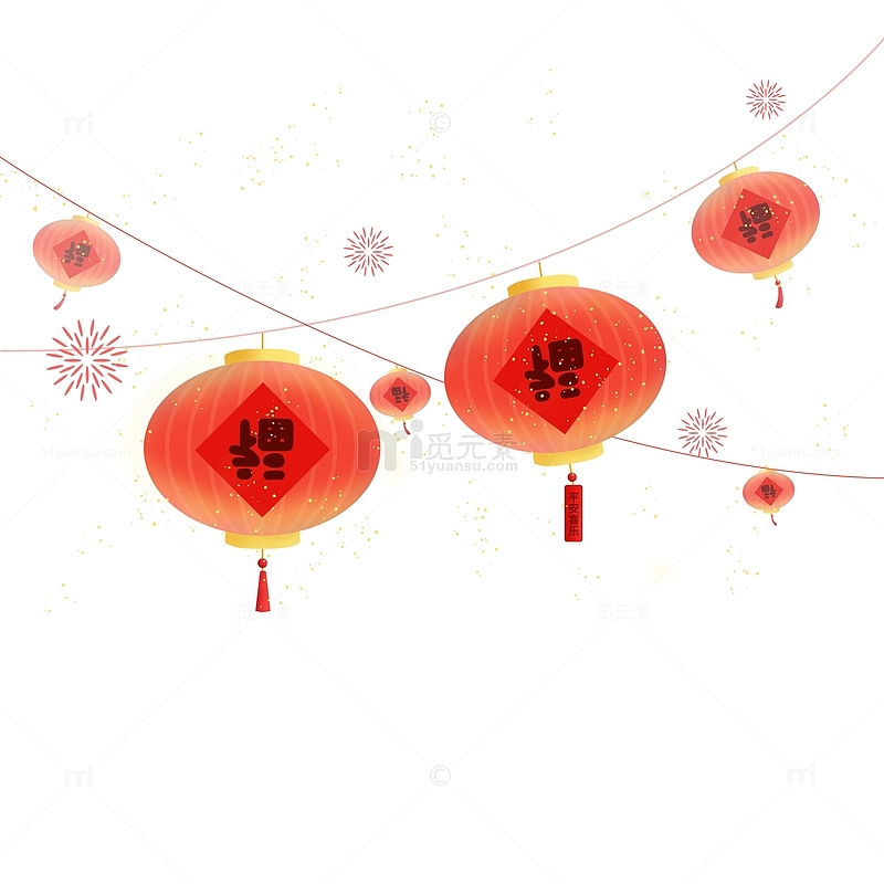 春节喜庆红色灯笼元素