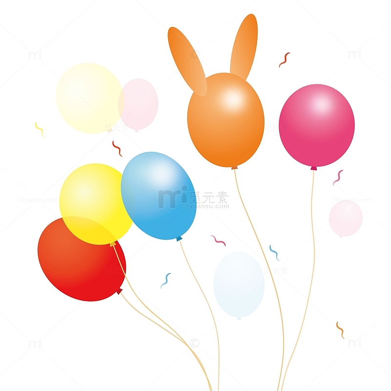 兔年可爱情人节彩色节日气球