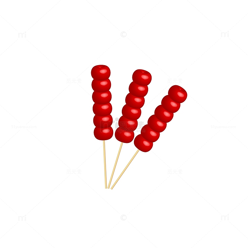 红色中国风冰糖葫芦喜庆装饰3D元素
