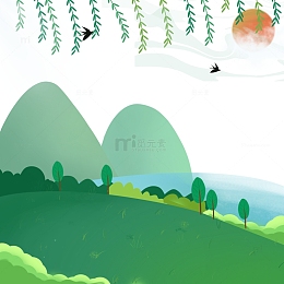 柳叶燕子立春春天小场景踏青海报装饰