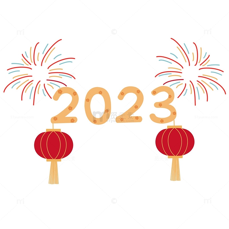 2023春节背景元素手绘图