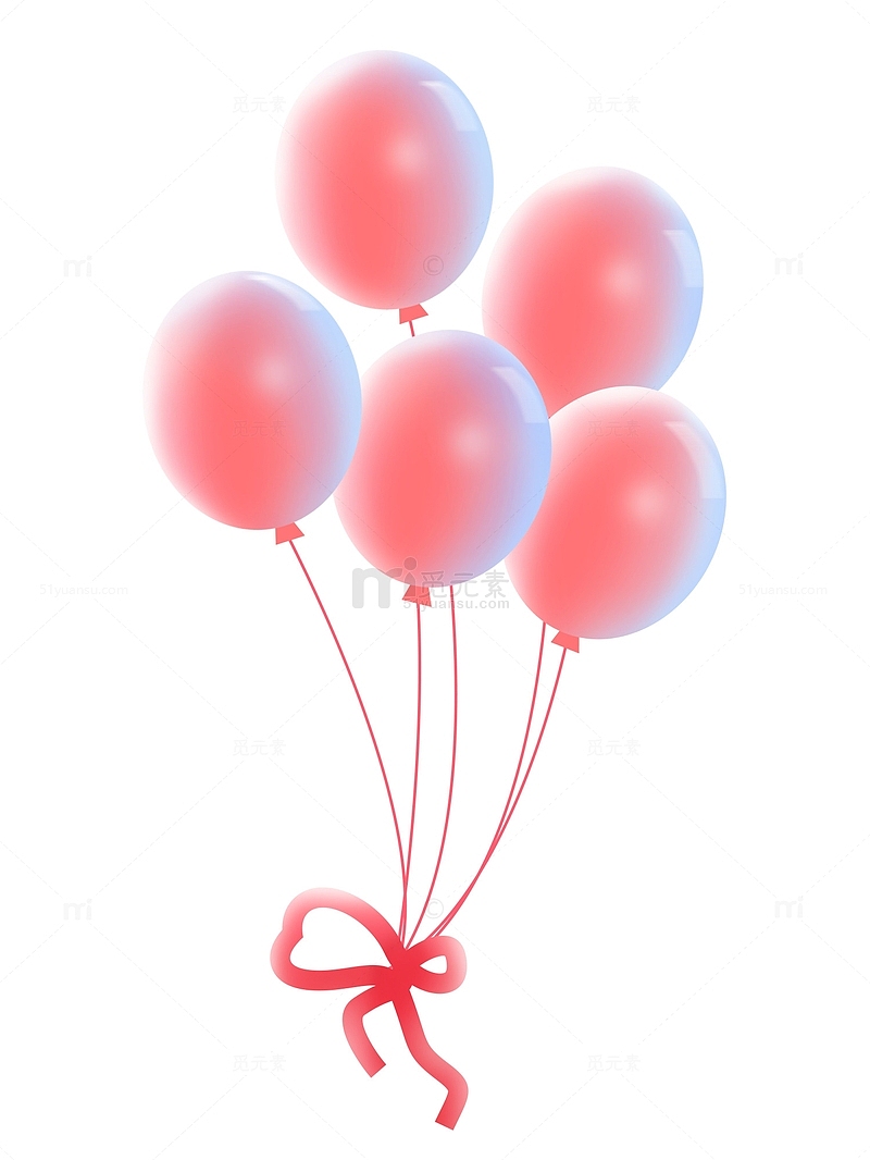 520情人节气球生日气球蝴蝶结氛围素材