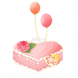 粉色小清新情人节蛋糕手绘图