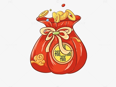 喜庆手绘国潮风格福袋