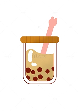 小清新可爱奶茶手绘图