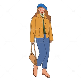女性 人物插画 职业套装 职场女孩 卡通