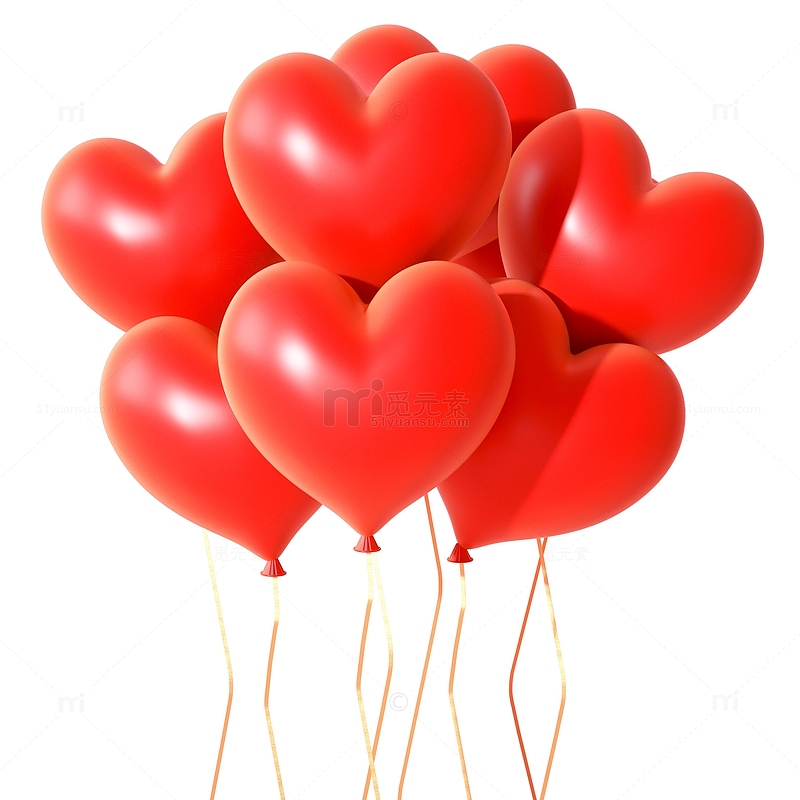 3d立体爱心气球红色情人节礼物