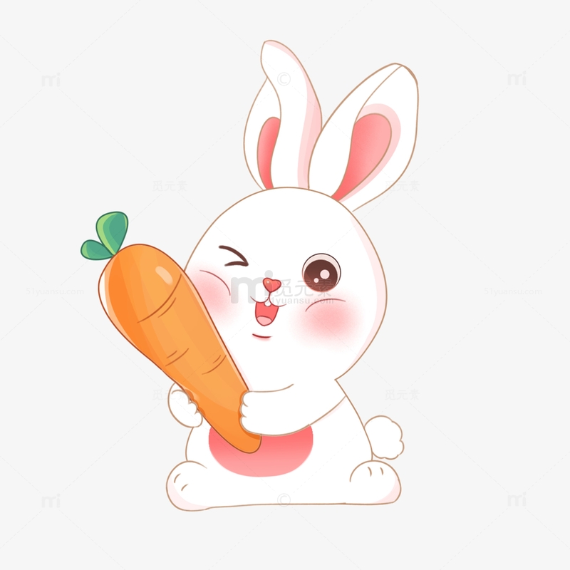 兔子抱着胡萝卜的头像图片