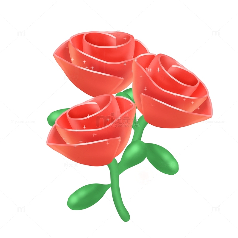 红色浪漫玫瑰花鲜花情人节