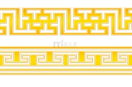 金色中国风复古花边边框新年元宵中秋