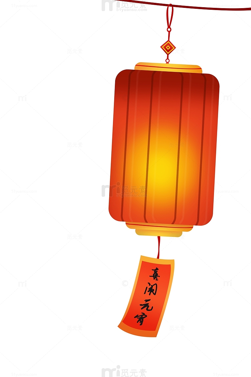 红色中国风国潮灯笼装饰元素