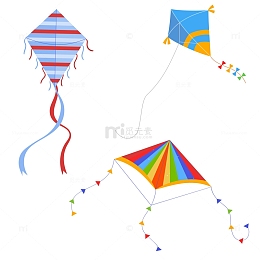 春天卡通风筝矢量元素