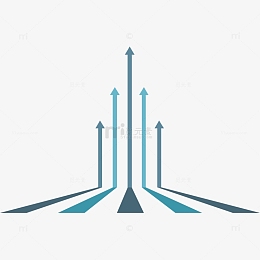 箭头蓝色指标标志简约方向弯曲渐变