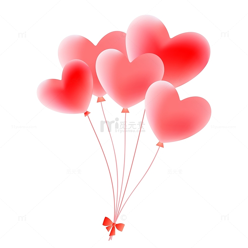 情人节心形气球节日氛围矢量元素