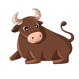 春天立春坐卧耕牛手绘卡通图