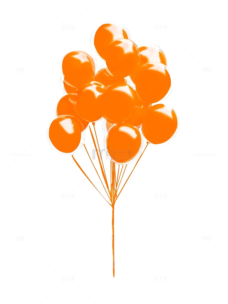 妇女节节橘色气氛气球装饰装饰免扣