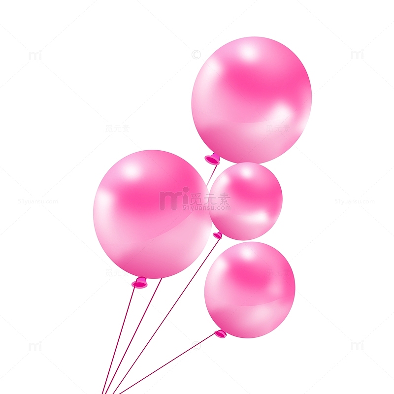 粉色装饰卡通气球元素