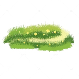 绿色小清新春天小花小草草地踏青手绘花儿