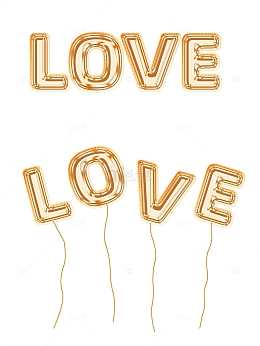 铂金纸love情人节气球免扣