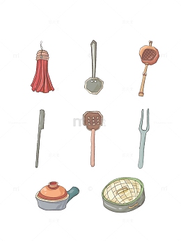 古代小清新厨具厨房用品