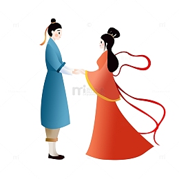 七夕情人节人物元素