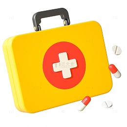 3d立体药箱装饰元素