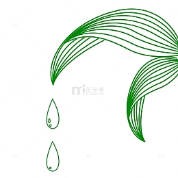 雨水植物水滴元素