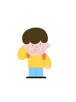 开学季卡通敬礼男生
