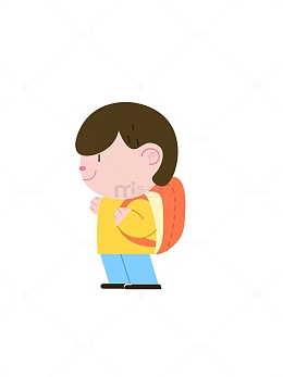开学季卡通背书包侧面男生