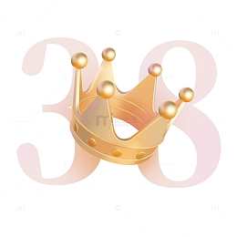 金色女神节皇冠手绘图