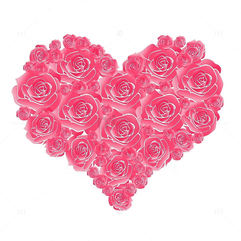 情人节玫瑰爱心元素