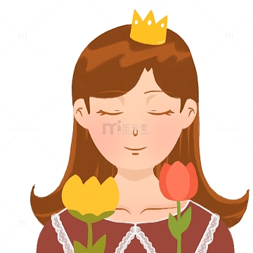 红色系妇女节主题女人如花一般美丽手绘图