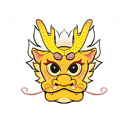 黄色卡通龙头元素