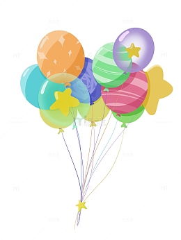 五彩小清新气球组合