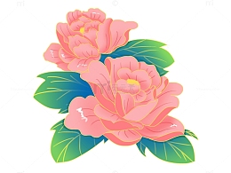 粉色国潮国风牡丹花
