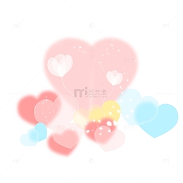 妇女节氛围爱心点缀粉色
