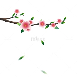 春天桃花植物元素