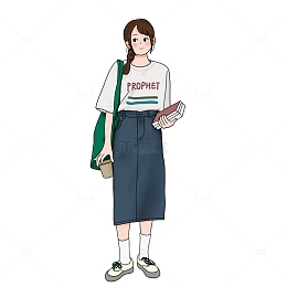 休闲女生妇女节女神手绘图