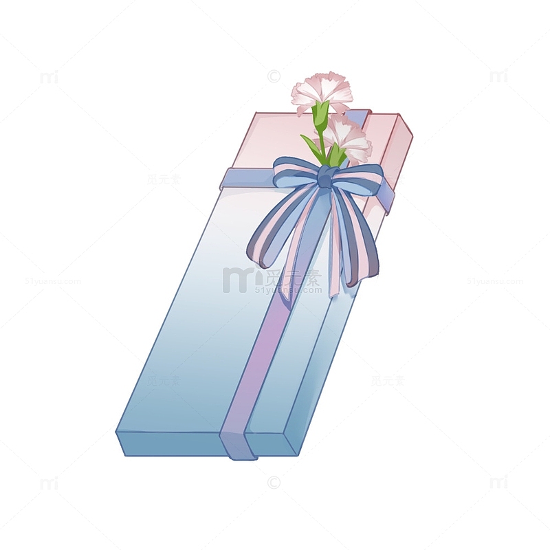 蓝粉色卡通妇女节礼盒png素材
