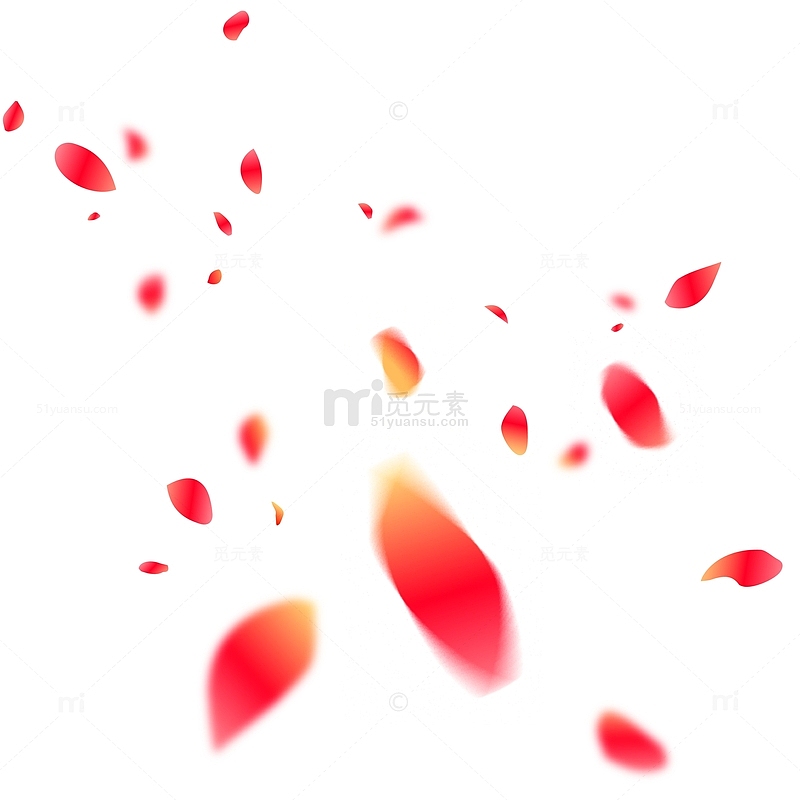 女王节红色花瓣漂浮元素
