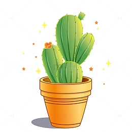 植物花草仙人掌小清新可爱卡通仙人掌